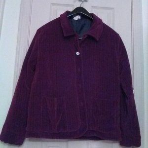 Vtg Blushe by Spiegel Quilted Cotton Velvet Jacket